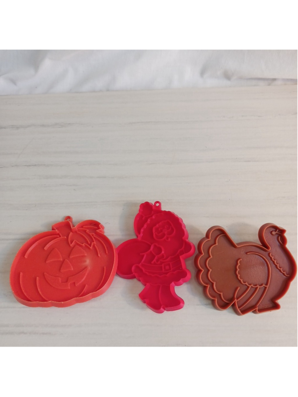 Vintage Hallmark Holiday Cookie Cutters Santa Turkey Pumpkin Plastic